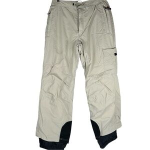 Obermeyer Men’s Khaki Beige Black Cargo Nylon Ski Snowboard Pants Size Large